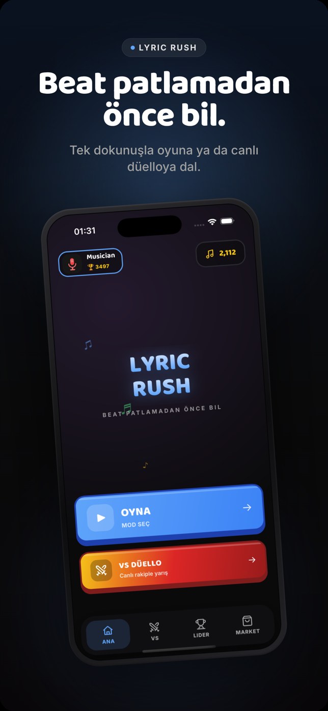 LyricRush ana ekran